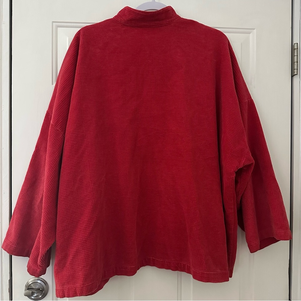 Bryn Walker Danuta Corduroy Mandarin Collar Wide Sleeve Button Oversized Jacket - Picture 8 of 9